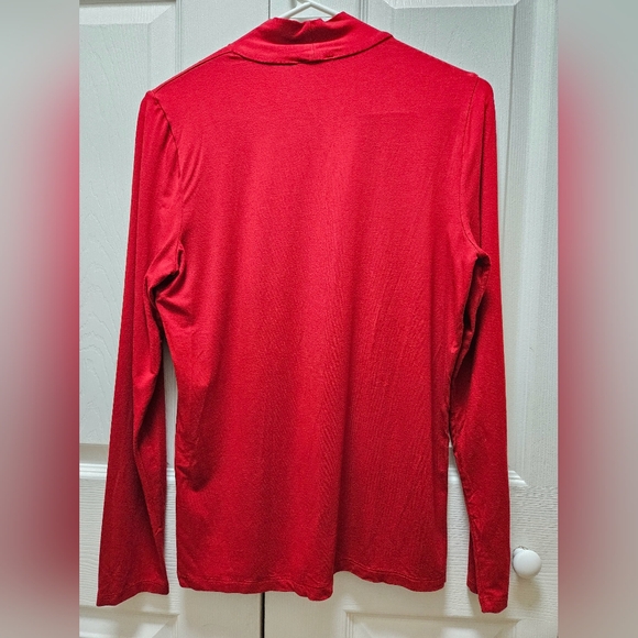 Talbots Women's Red Long Sleeves V- neck Pullover Top Size Small - Picture 2 of 4